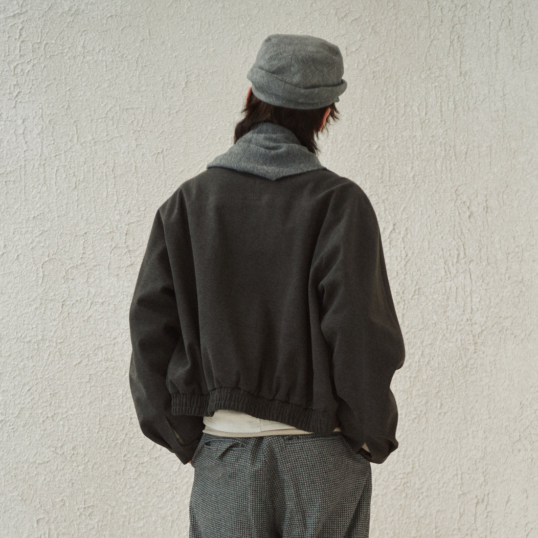 GONGHE REPUB High-Neck Woolen Crop Jacket-Jacket-S-Free Shipping Leatheretro