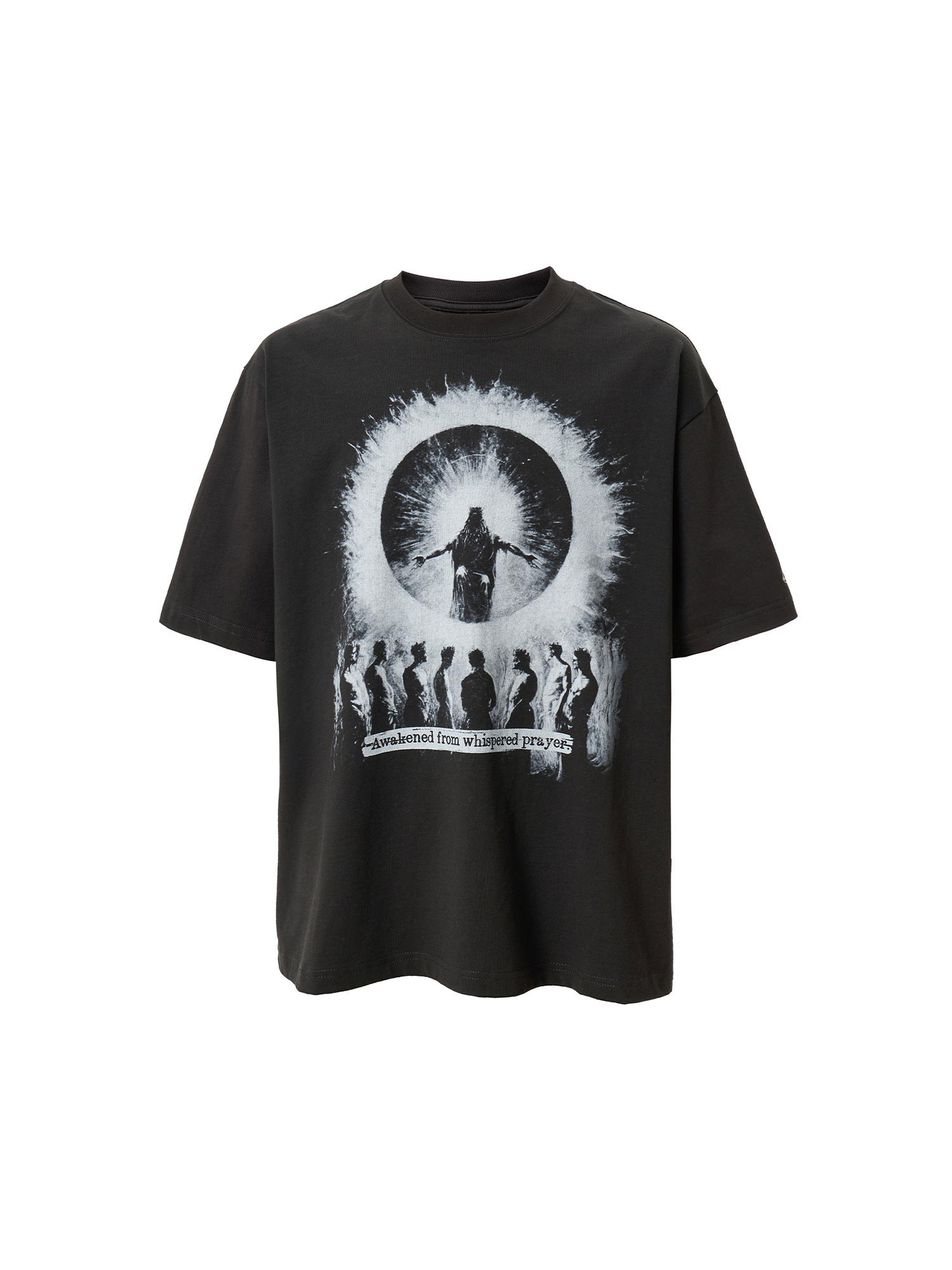 F2CE Oversized Prayer Silhouette Graphic T-Shirt-T Shirt-S-Free Shipping Leatheretro