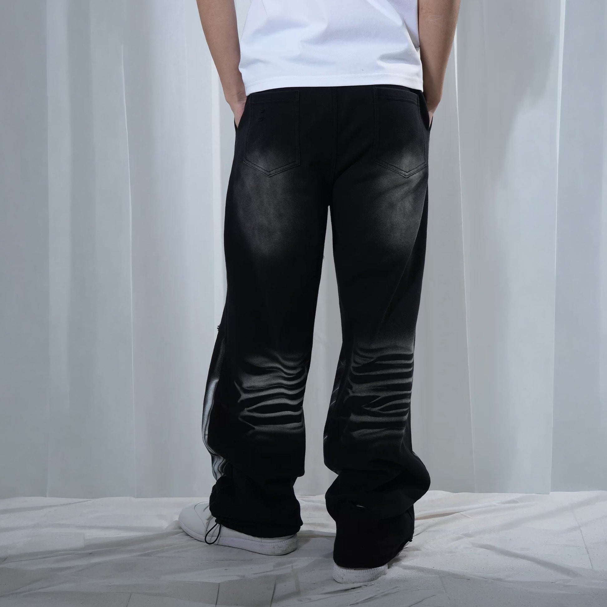 VINKID Washed Whisker Graphic Sweatpants-Pants-S-Free Shipping Leatheretro