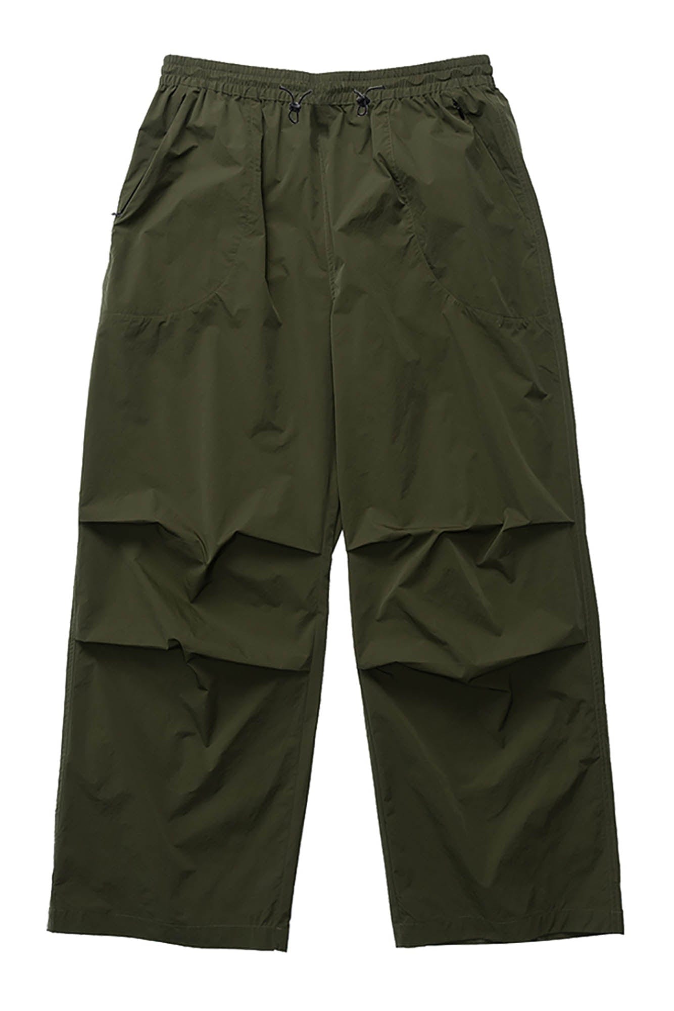 BANANA CLUB Quick-Dry Drawstring Crinkled Parachute Pants-Pants-S-White-Free Shipping Leatheretro