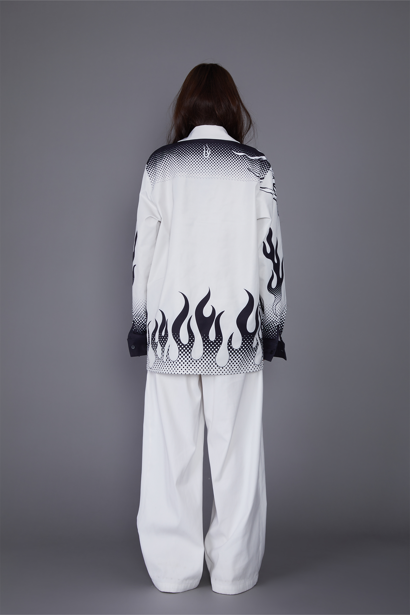 MASH UP ASIA Dragon Flame Graphic Oversized Blazer-Jacket-M-Free Shipping Leatheretro