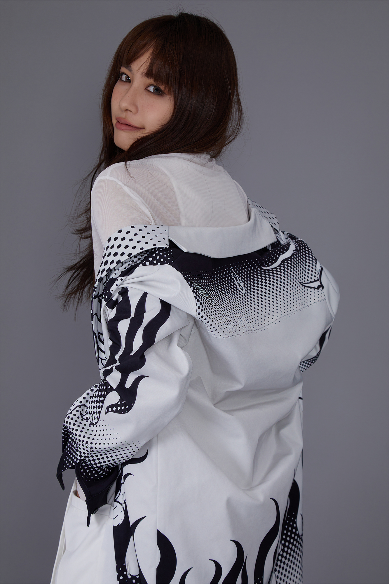 MASH UP ASIA Dragon Flame Graphic Oversized Blazer-Jacket-M-Free Shipping Leatheretro