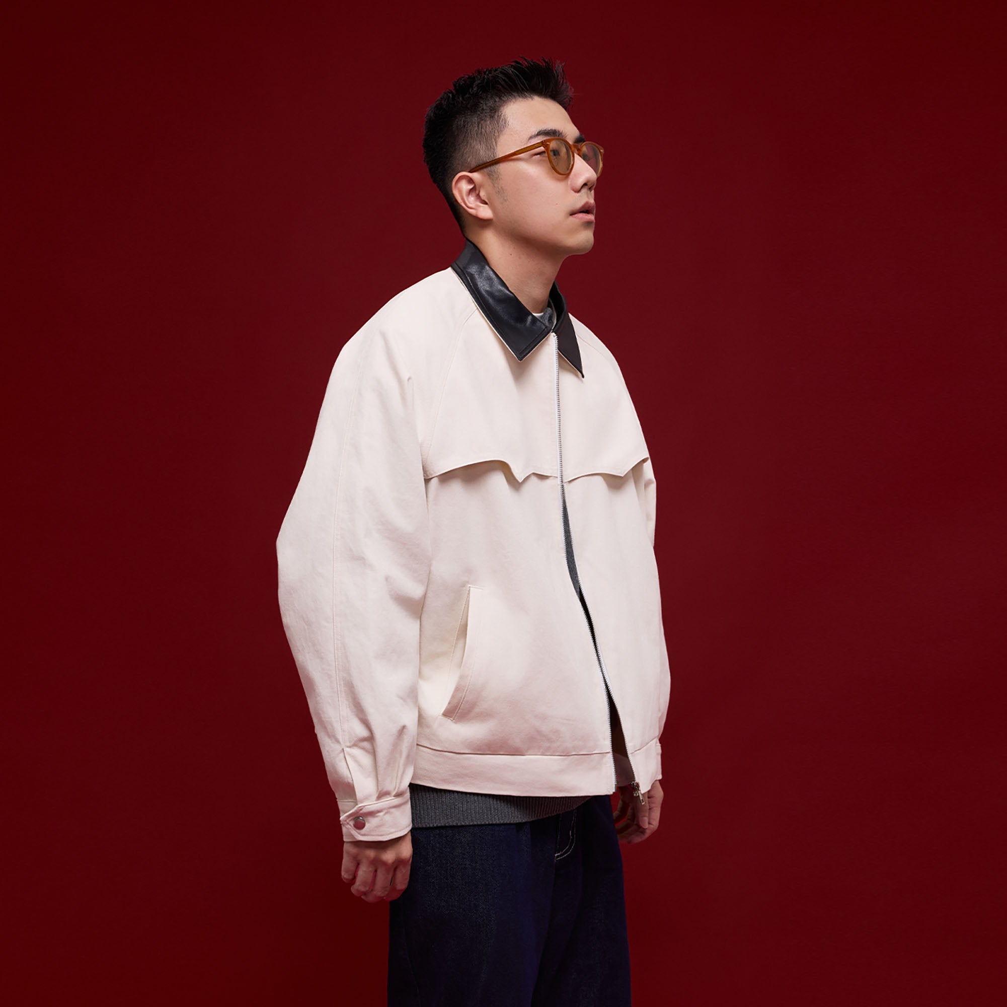 BANANA CLUB Faux Leather Collar Cotton Jacket-Jacket-S-White-Free Shipping Leatheretro