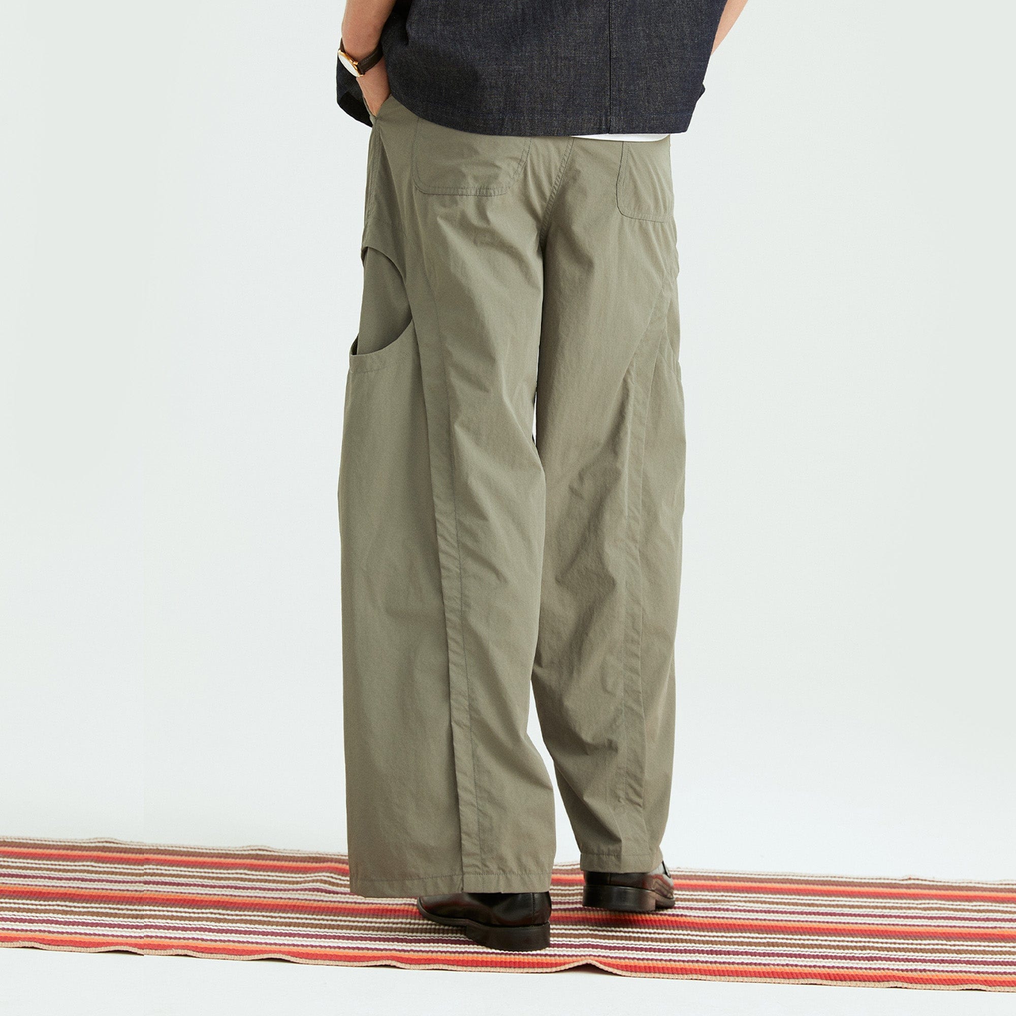 ONADAILYBASIS Curved-Pocket Paneled Utility Pants-Pants-Apricot-S-Free Shipping Leatheretro