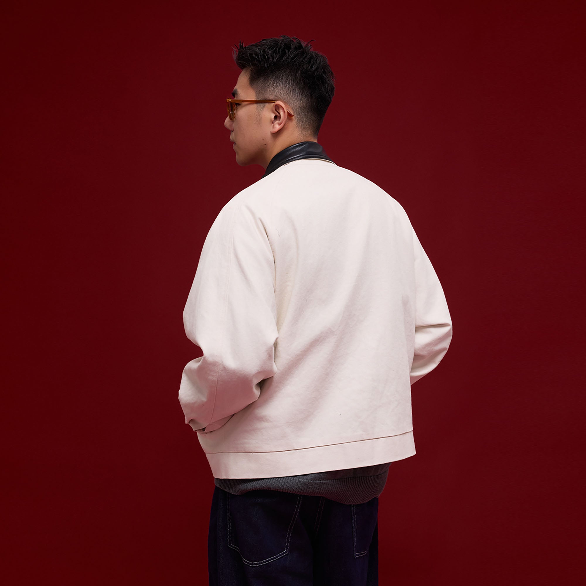 BANANA CLUB Faux Leather Collar Cotton Jacket-Jacket-S-White-Free Shipping Leatheretro