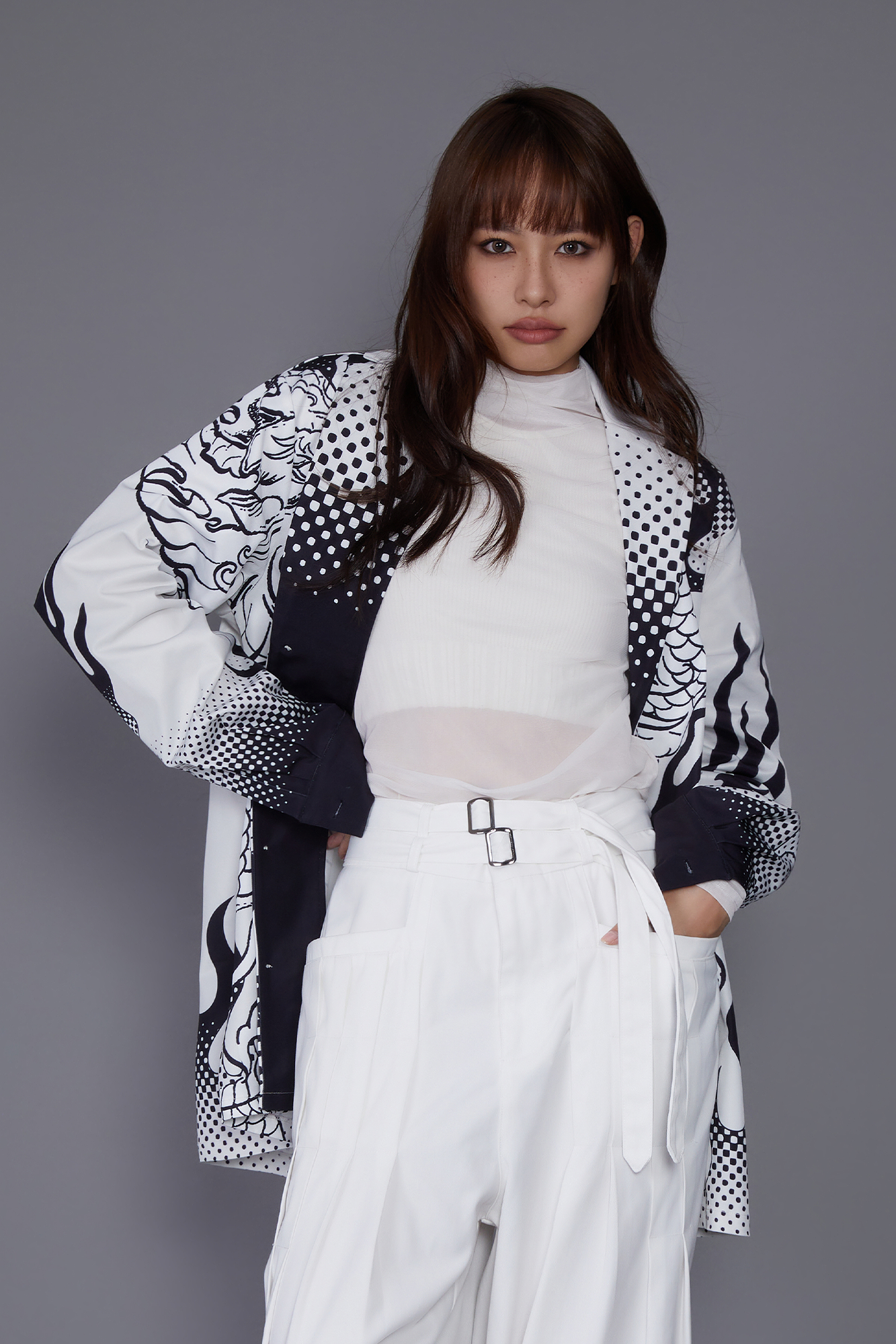 MASH UP ASIA Dragon Flame Graphic Oversized Blazer-Jacket-M-Free Shipping Leatheretro