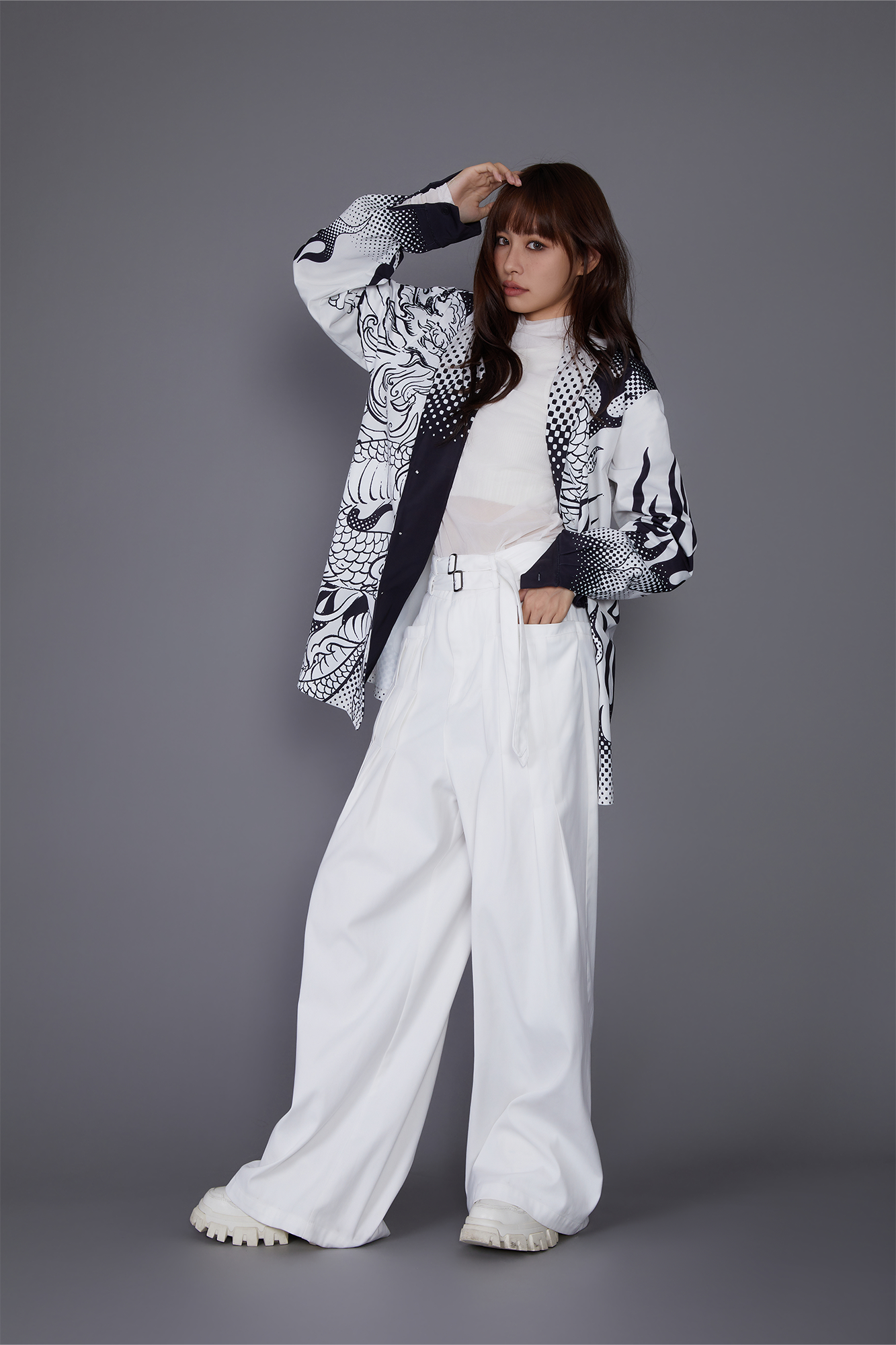 MASH UP ASIA Dragon Flame Graphic Oversized Blazer-Jacket-M-Free Shipping Leatheretro