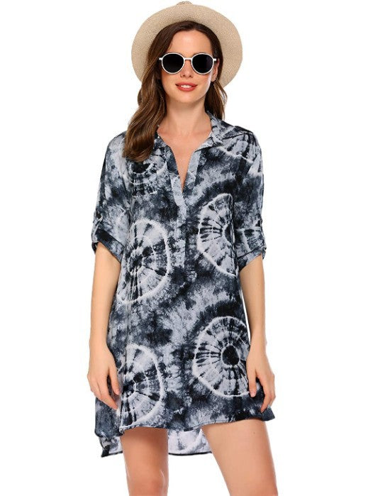 Summer Beach Chiffon Bikini Shirts-Swimwear-Black-S-Free Shipping Leatheretro