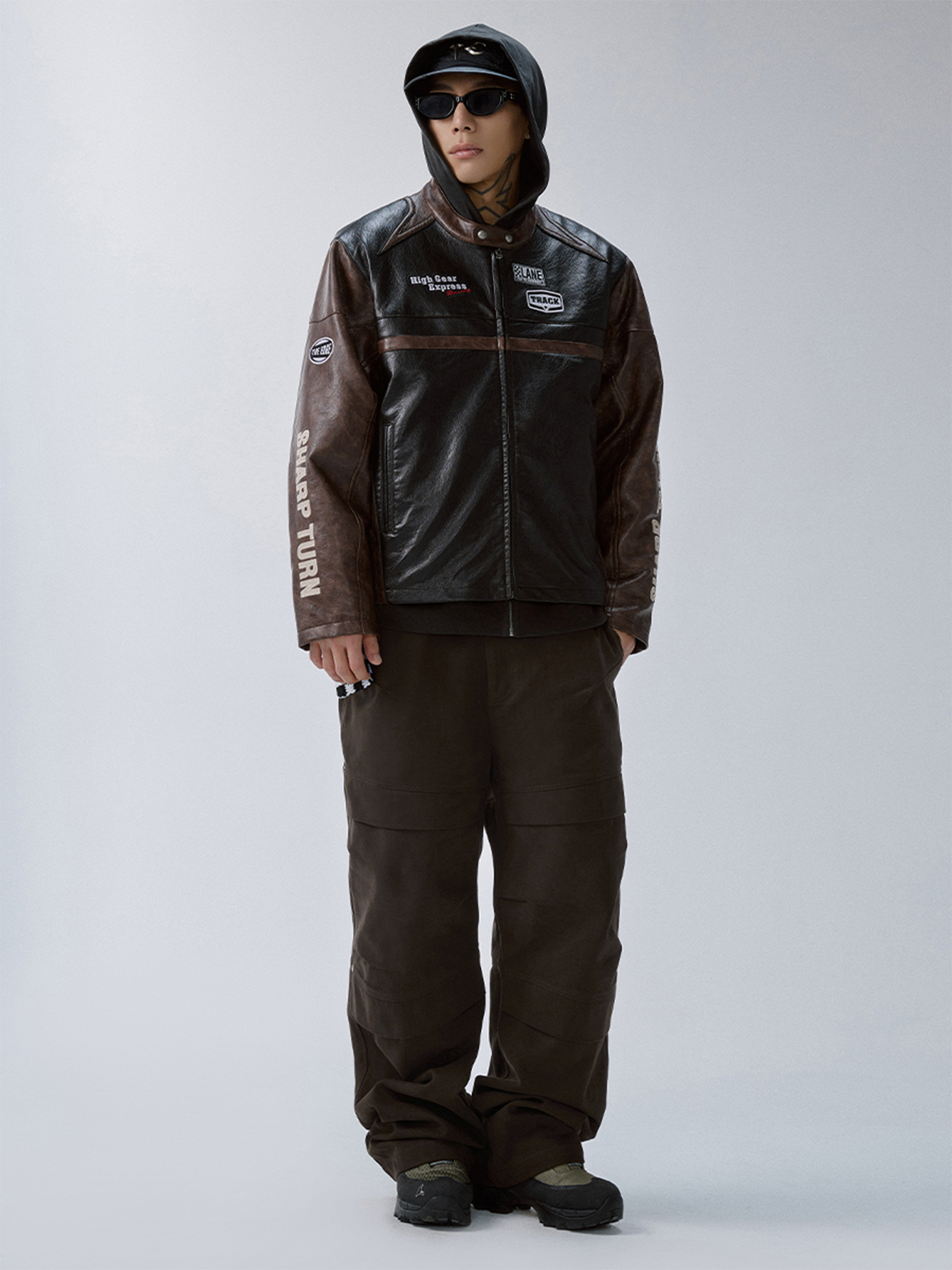 F2CE Retro Embroidered Patch PU Moto Jacket-Jacket-S-Free Shipping Leatheretro