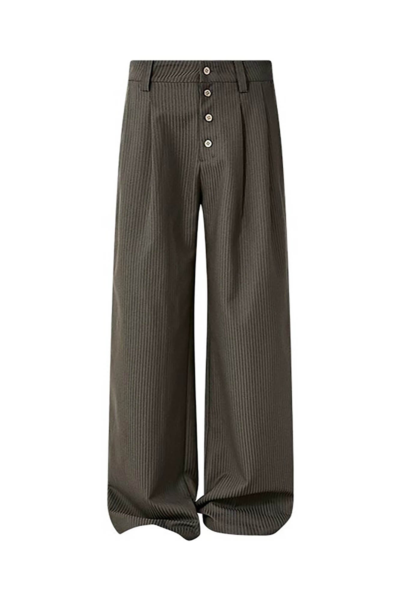 KREATE Pinstriped Pleated Trousers-Pants-S-Free Shipping Leatheretro
