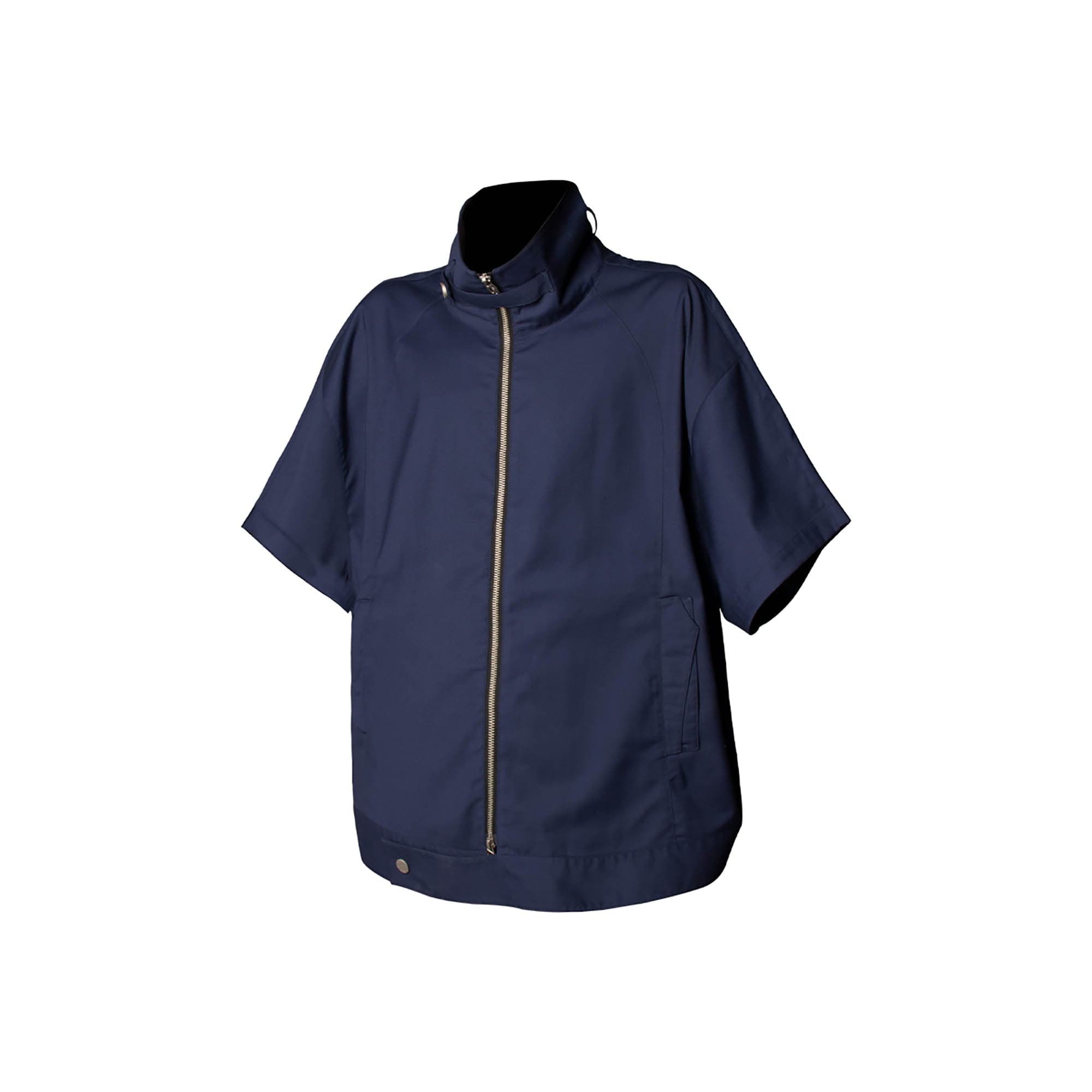 RELABEL Utility Stand Collar Half-Sleeve Jacket-Jacket-XS-Gray-Free Shipping Leatheretro