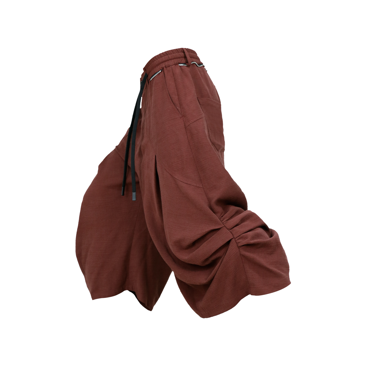 RELABEL Ruched Tencel-Acetate Oversized Shorts-Shorts-XS-Black-Free Shipping Leatheretro