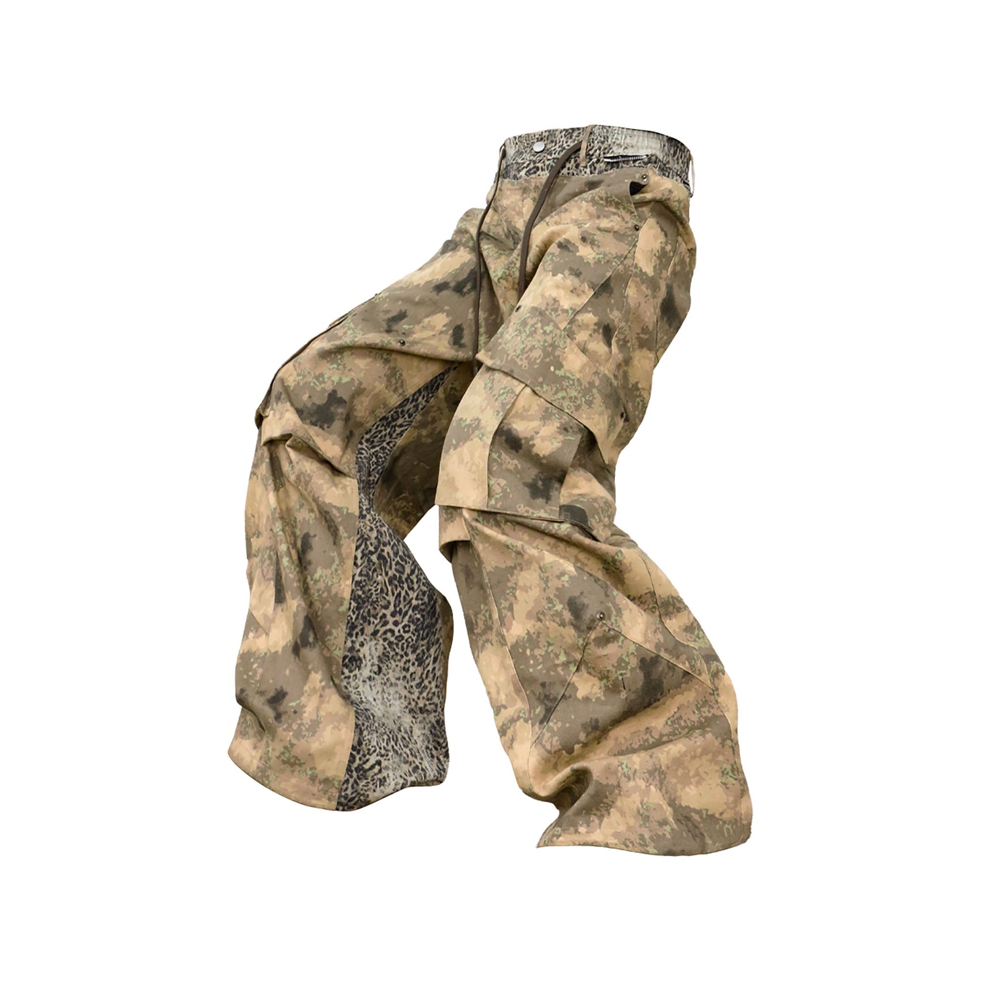 RELABEL Leopard Panel Camo Cargo-Pants-XS-Free Shipping Leatheretro