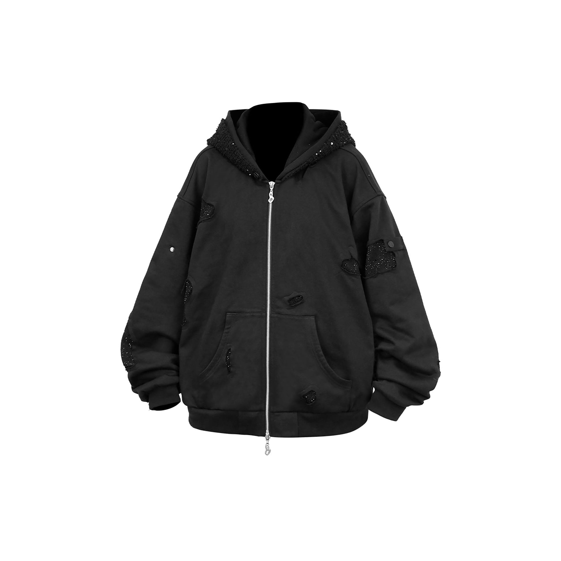 RELABEL Detachable Diamond Layered Hood Jacket-Jacket-XS (Preorder)-Free Shipping Leatheretro