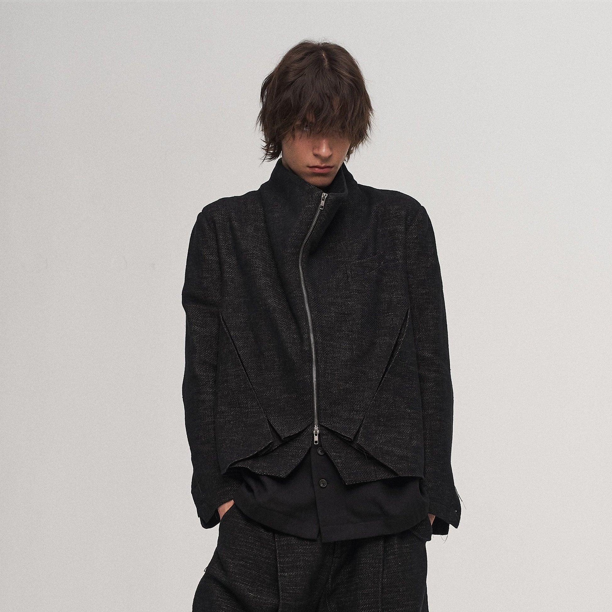 ILNya Nieternite Nifutur Double-Layer Weave Linen Jacket Black-Jacket-S (0)-Free Shipping Leatheretro