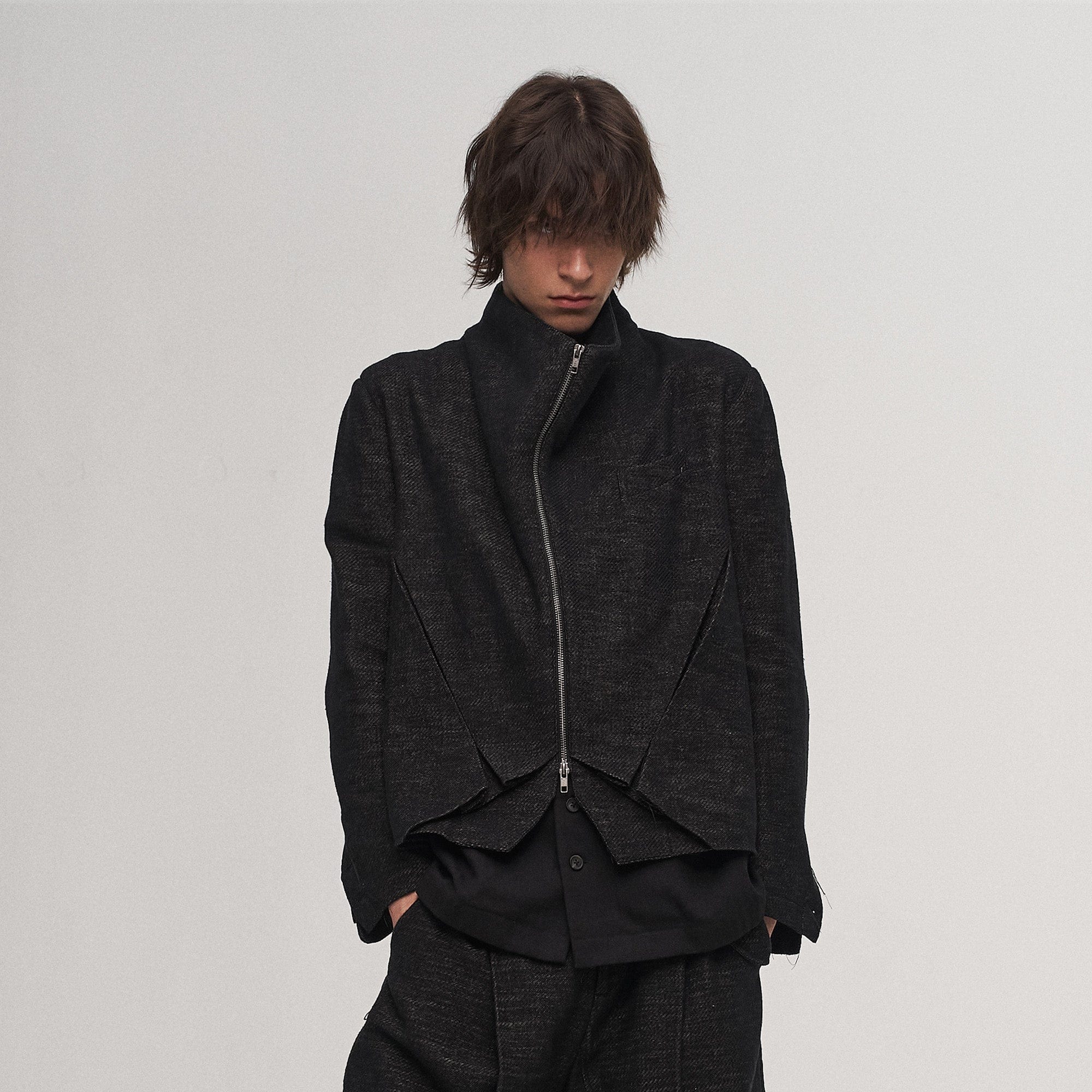 ILNya Nieternite Nifutur Double-Layer Weave Linen Jacket Black-Jacket-S (0)-Free Shipping Leatheretro