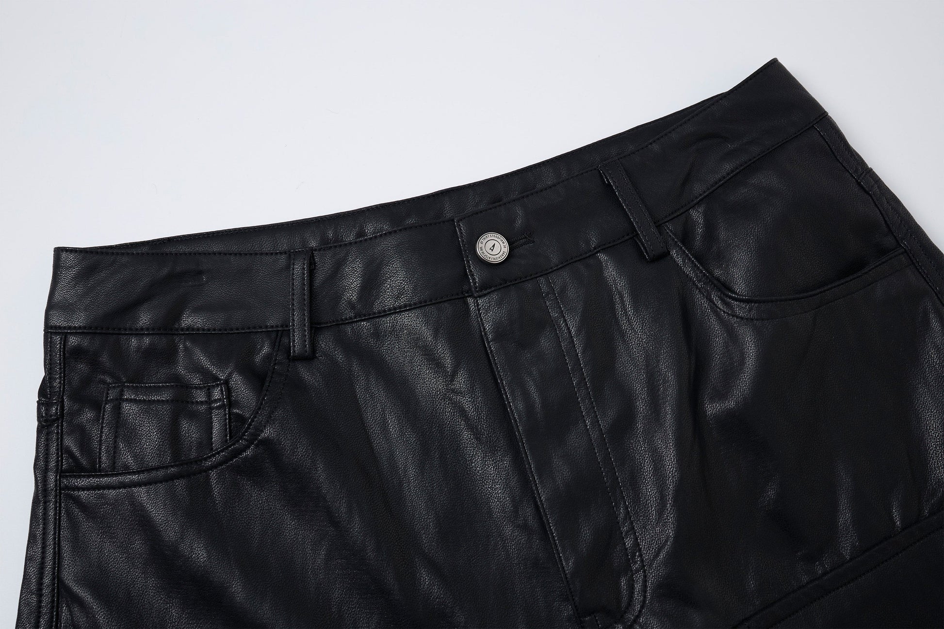 CLP Punk Faux Leather Multi-Pocket Cargo Shorts-Shorts-M-Black-Free Shipping Leatheretro