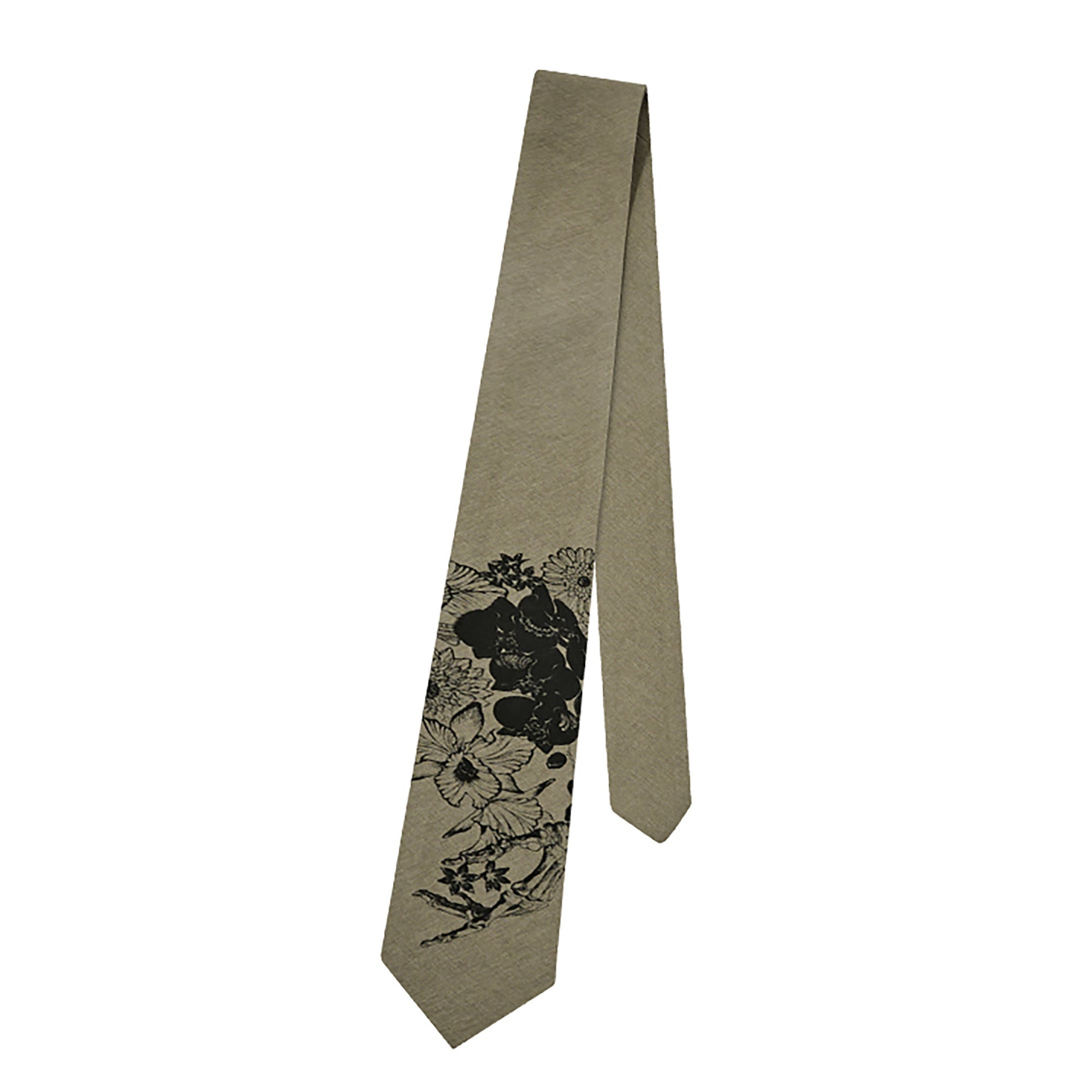 KREATE Floral Print Heritage Wide Tie-Accessories-Black-Free Shipping Leatheretro
