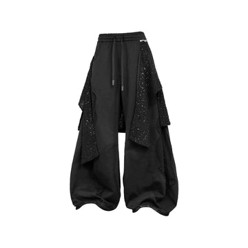RELABEL Detachable Diamond Drape Oversized Sweatpants-Pants-XS (Preorder)-Free Shipping Leatheretro