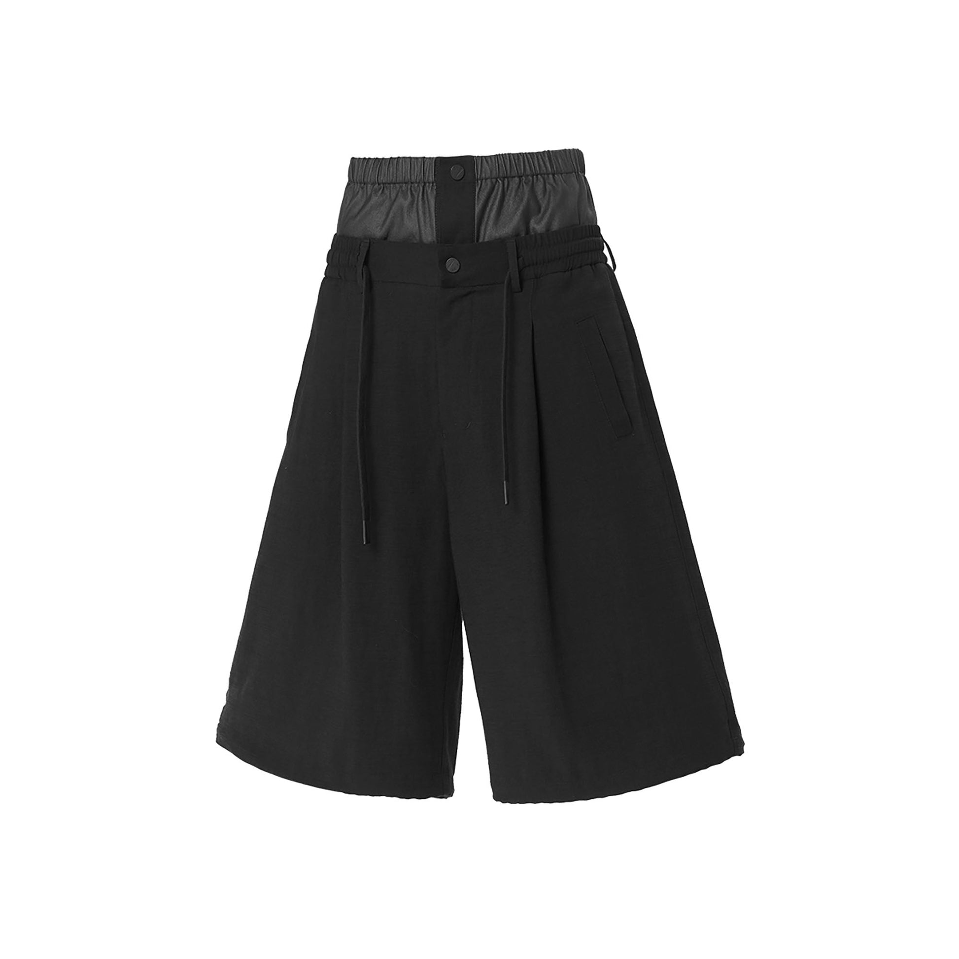 RELABEL Double-Waist Tencel-Acetate Shorts-Shorts-XS (Preorder)-Free Shipping Leatheretro