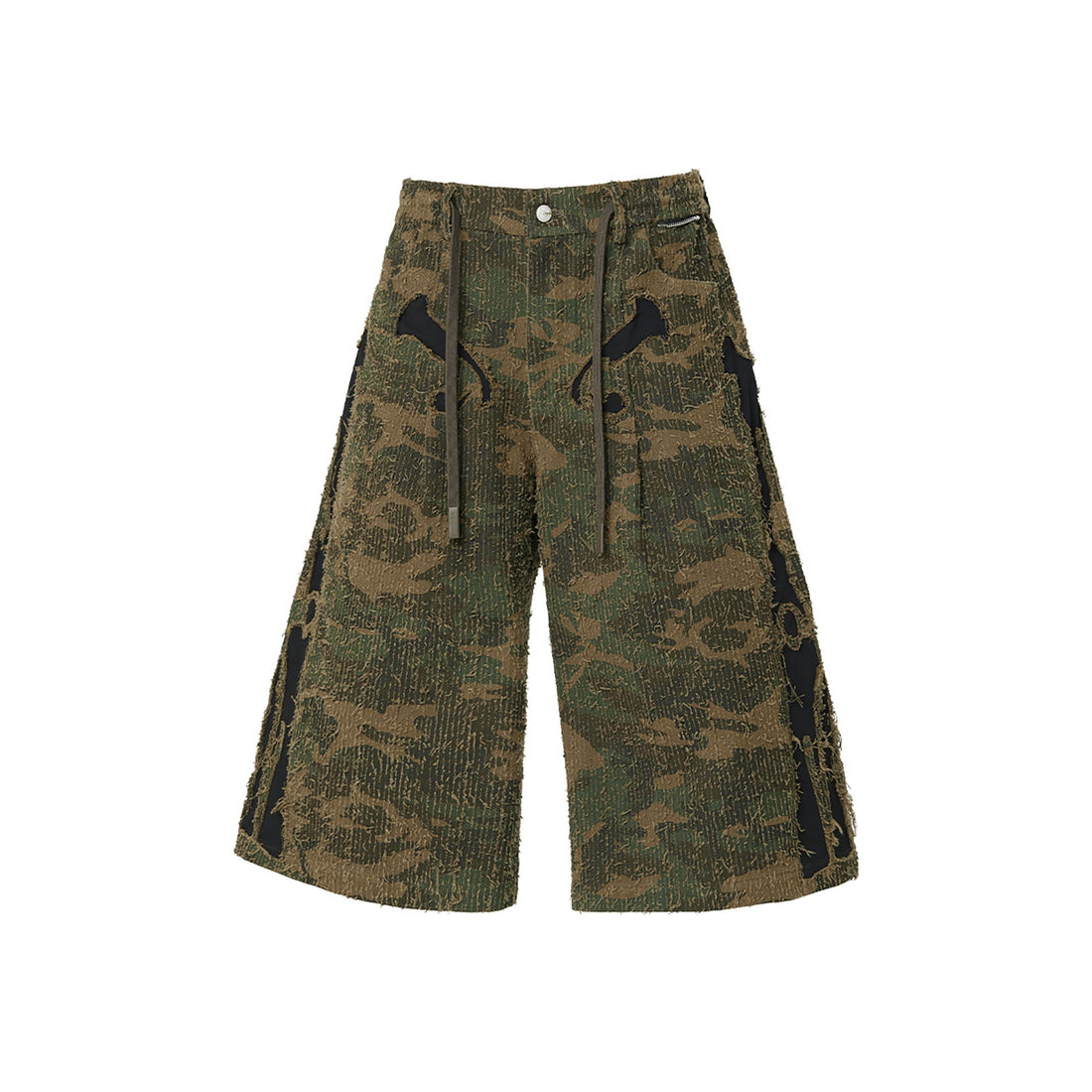RELABEL Camo Skeleton Patch Shorts-Shorts-XS-Free Shipping Leatheretro