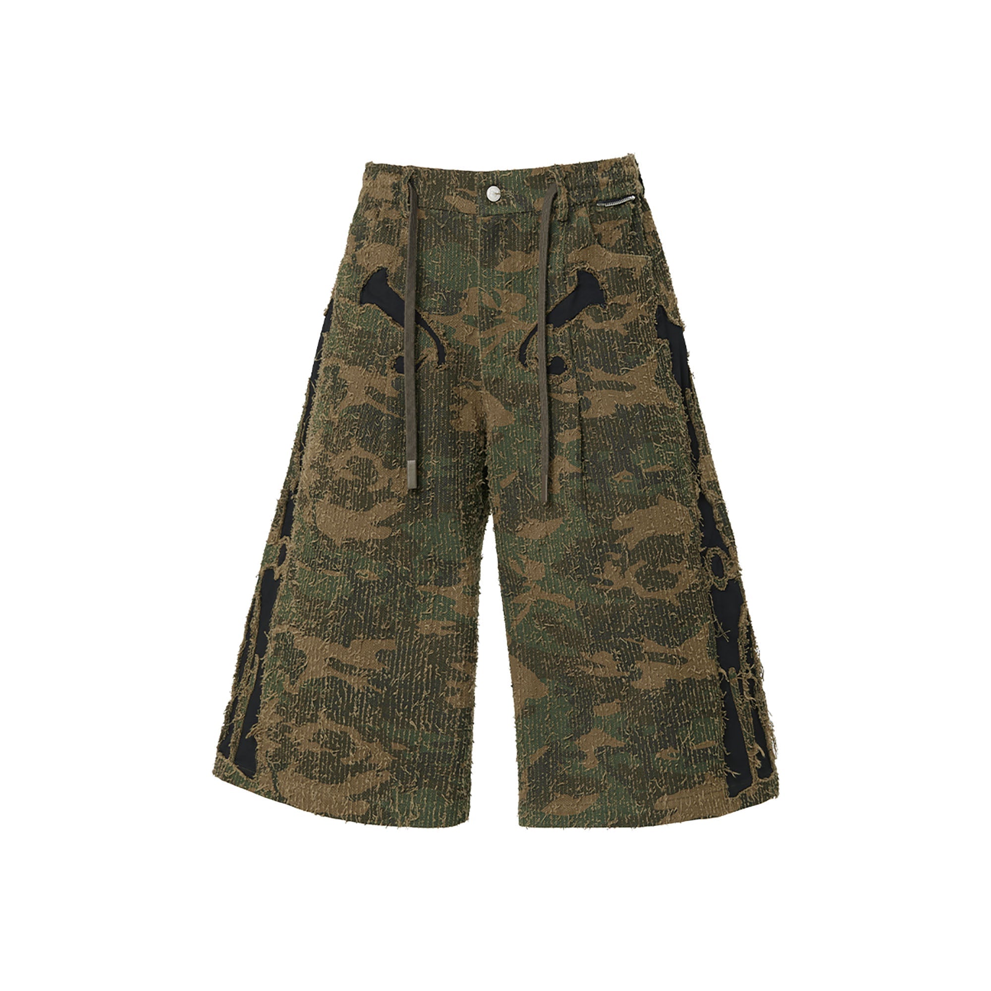 RELABEL Camo Skeleton Patch Shorts-Shorts-XS-Free Shipping Leatheretro