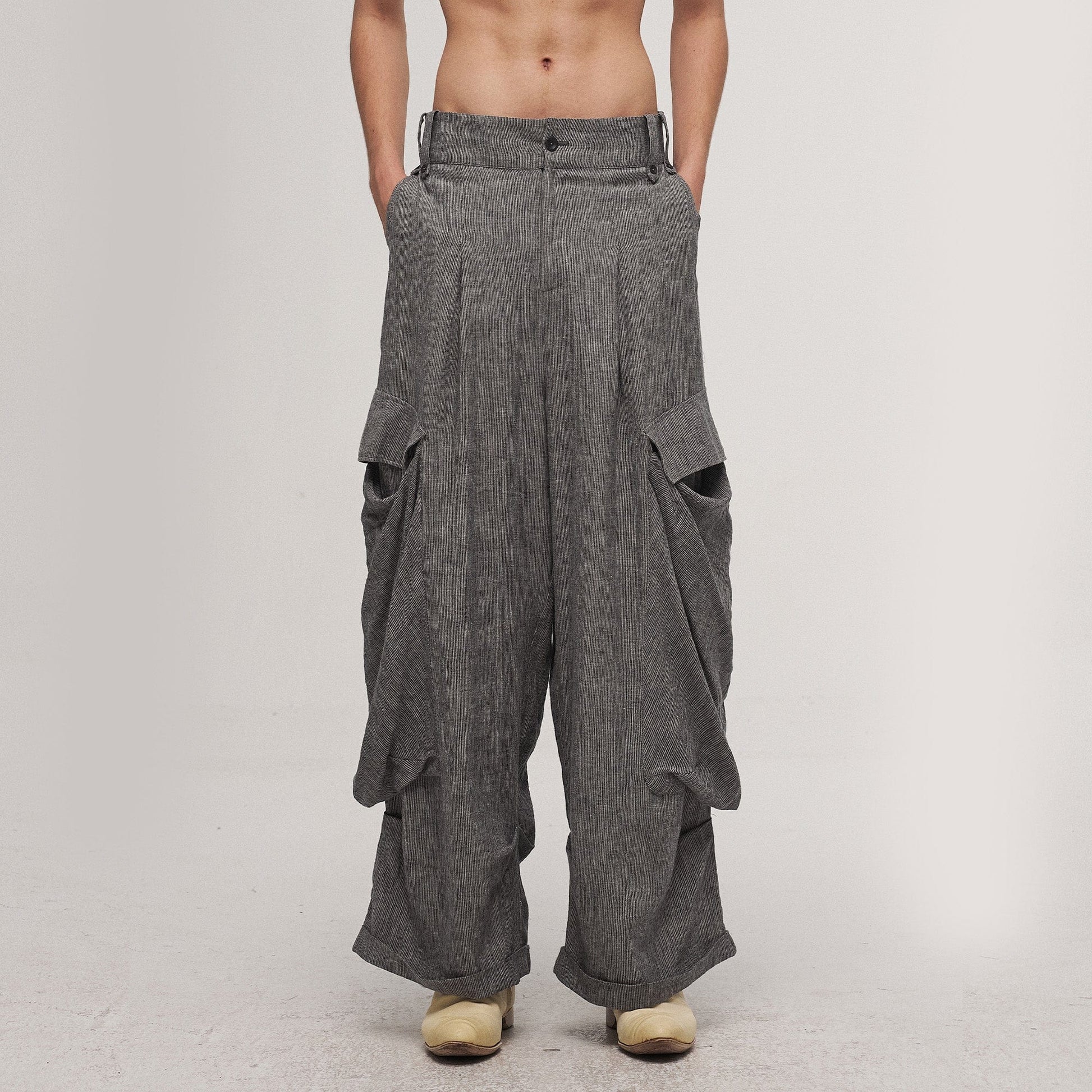 ILNya Nieternite Nifutur Big Pockets Cotton-Linen Wide-Leg Pants-Pants-S (0)-Free Shipping Leatheretro