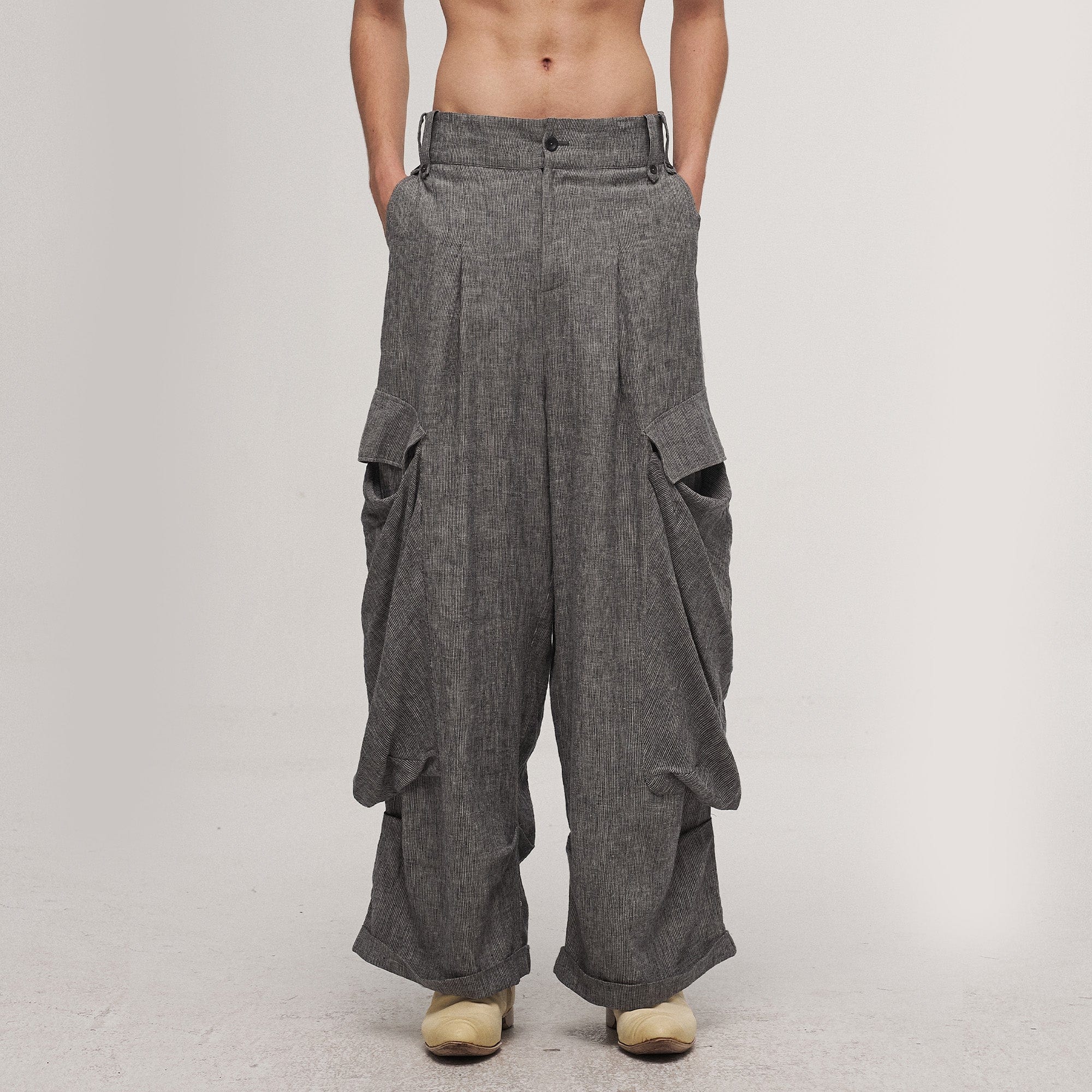 ILNya Nieternite Nifutur Big Pockets Cotton-Linen Wide-Leg Pants-Pants-S (0)-Free Shipping Leatheretro