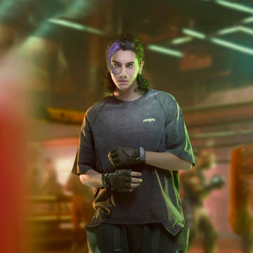 XIPHEVIL Spliced Luminescence LOGO T-Shirt-T Shirt-XS-Grey-Free Shipping Leatheretro