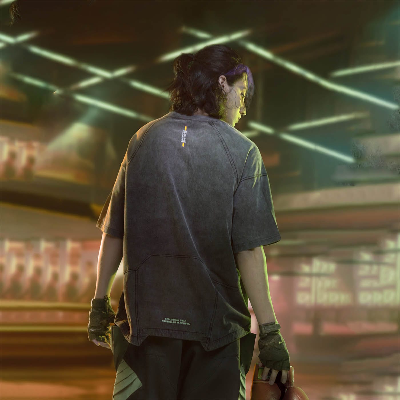 XIPHEVIL Spliced Luminescence LOGO T-Shirt-T Shirt-XS-Grey-Free Shipping Leatheretro