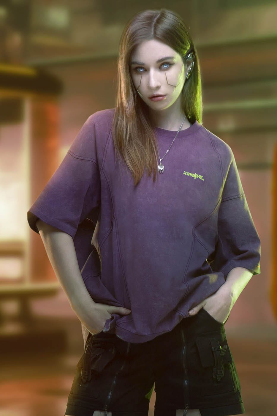 XIPHEVIL Spliced Luminescence LOGO T-Shirt-T Shirt-XS-Grey-Free Shipping Leatheretro