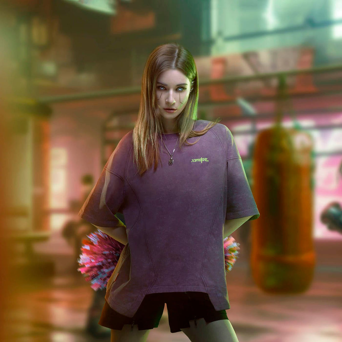 XIPHEVIL Spliced Luminescence LOGO T-Shirt-T Shirt-XS-Grey-Free Shipping Leatheretro