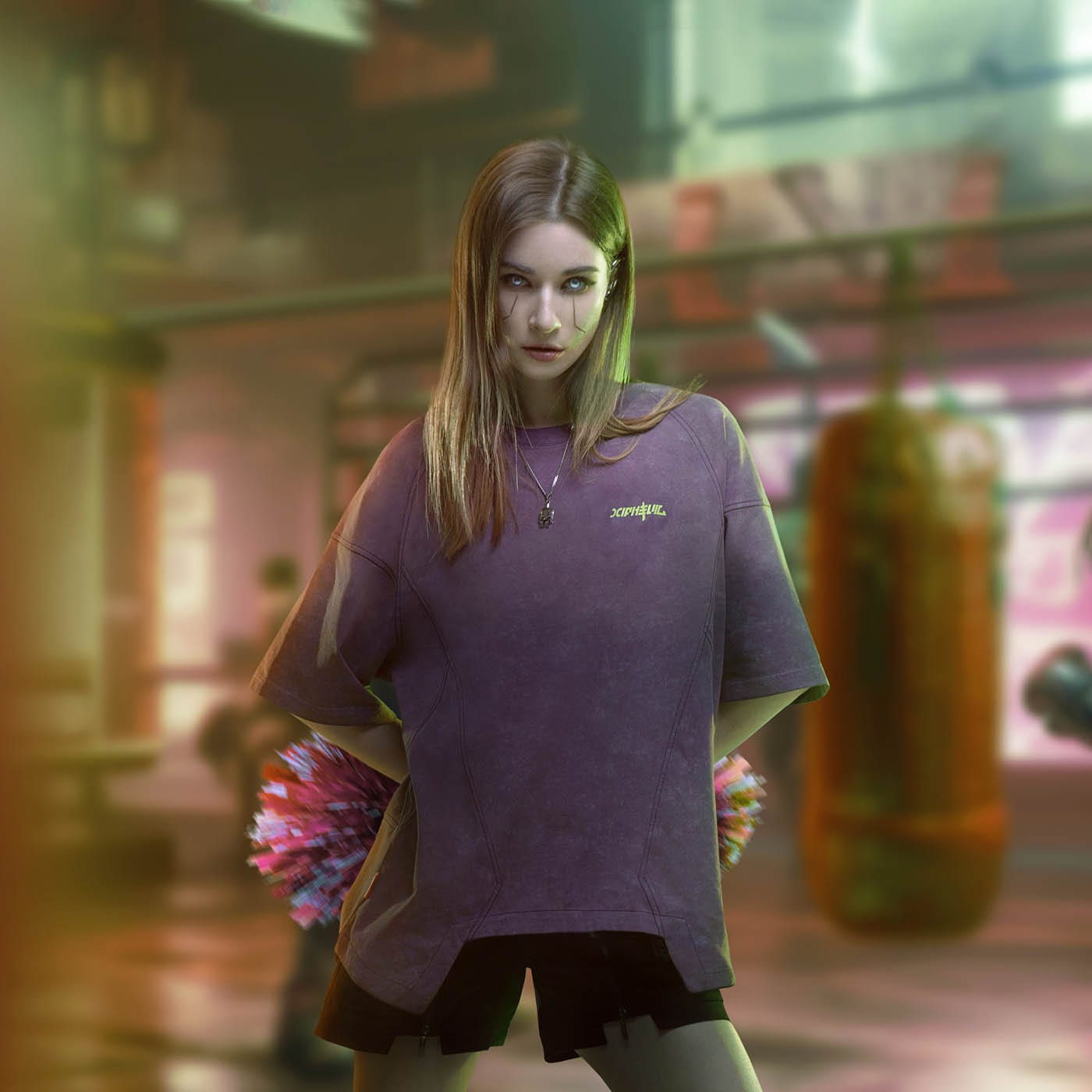 XIPHEVIL Spliced Luminescence LOGO T-Shirt-T Shirt-XS-Grey-Free Shipping Leatheretro