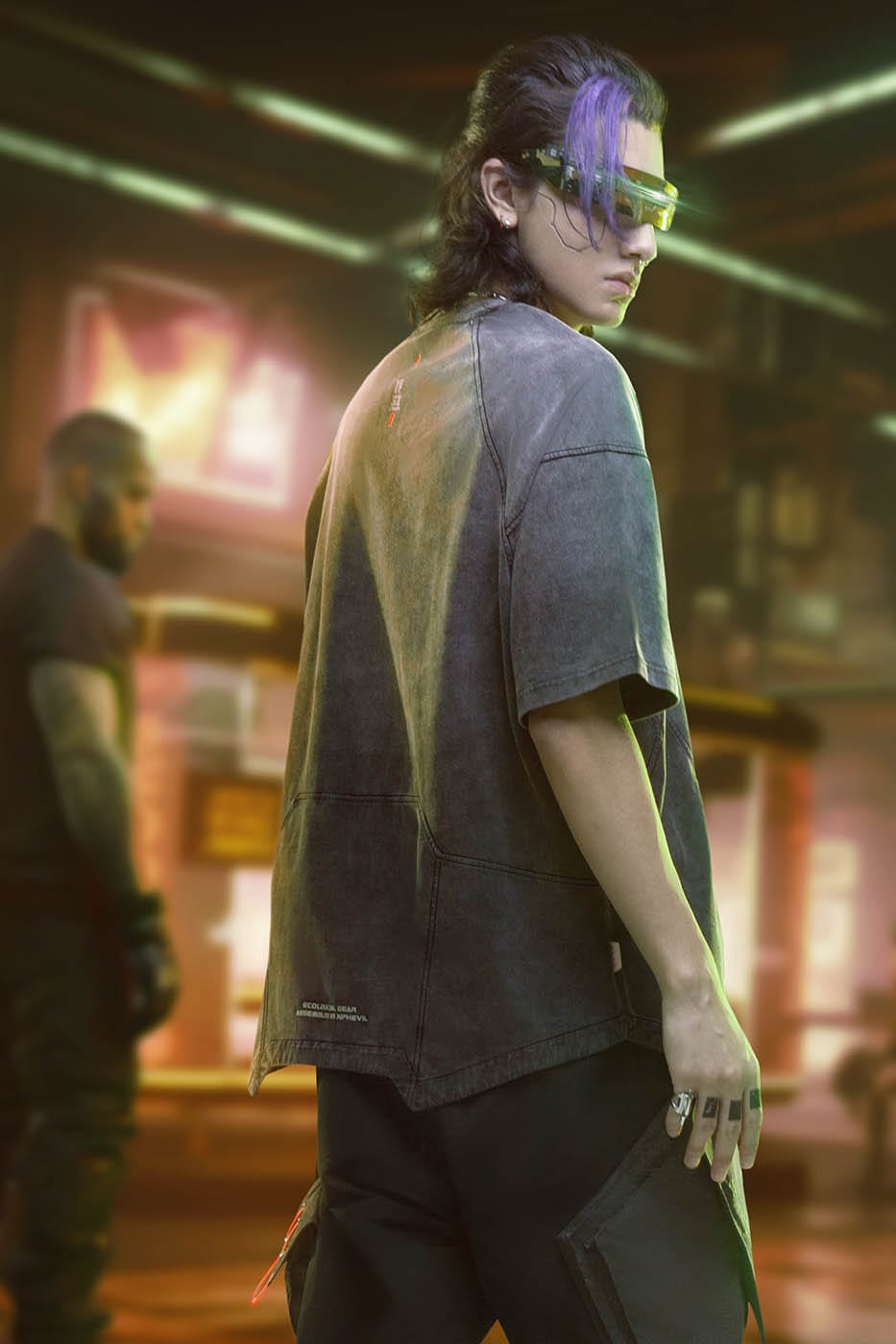 XIPHEVIL Spliced Luminescence LOGO T-Shirt-T Shirt-XS-Grey-Free Shipping Leatheretro