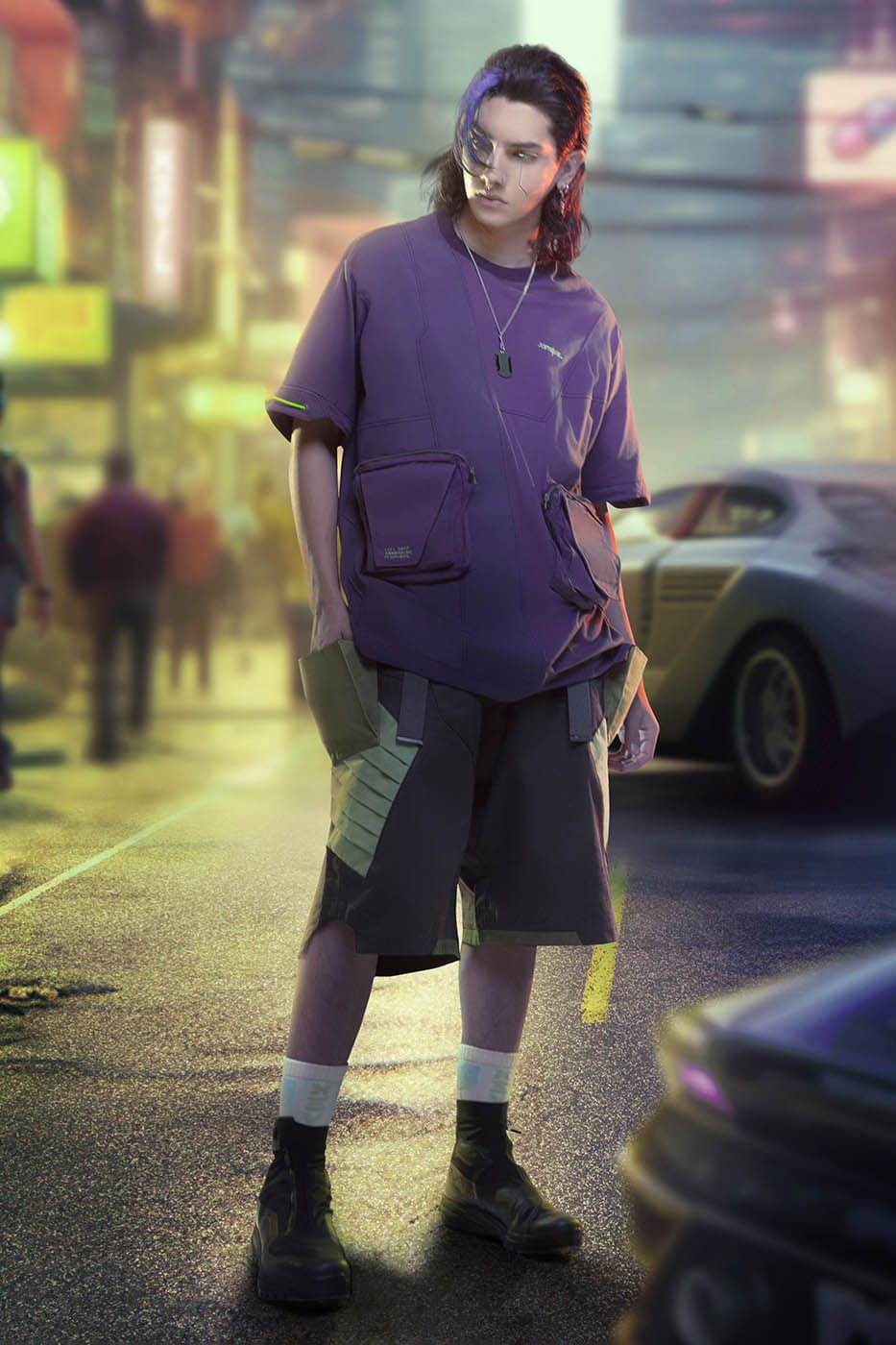 XIPHEVIL Asymmetrical Spliced Double-Pocket T-Shirt-T Shirt-XS-Free Shipping Leatheretro