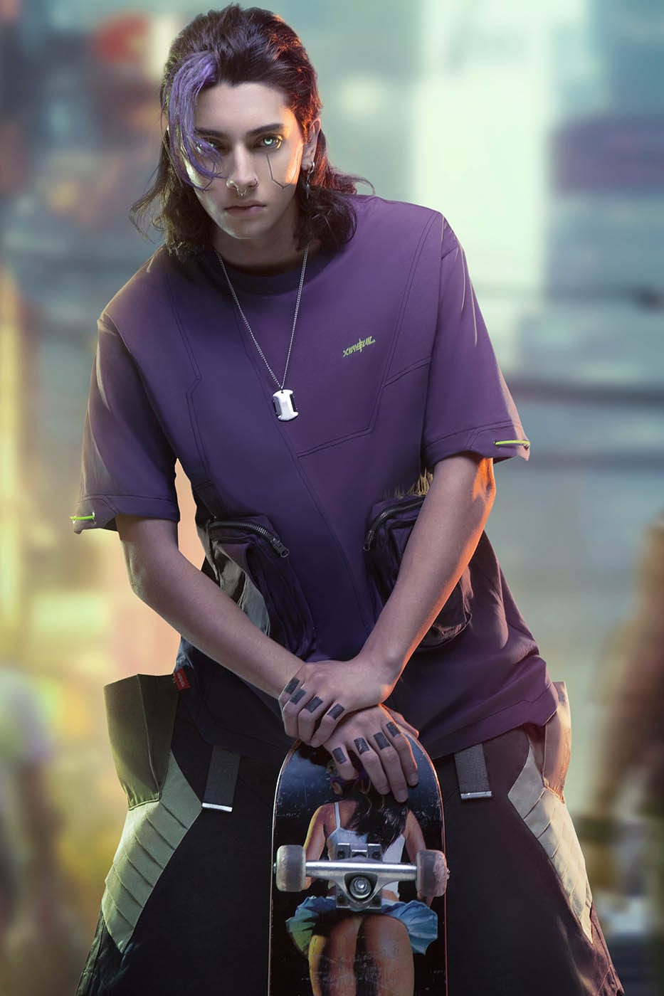 XIPHEVIL Asymmetrical Spliced Double-Pocket T-Shirt-T Shirt-XS-Free Shipping Leatheretro