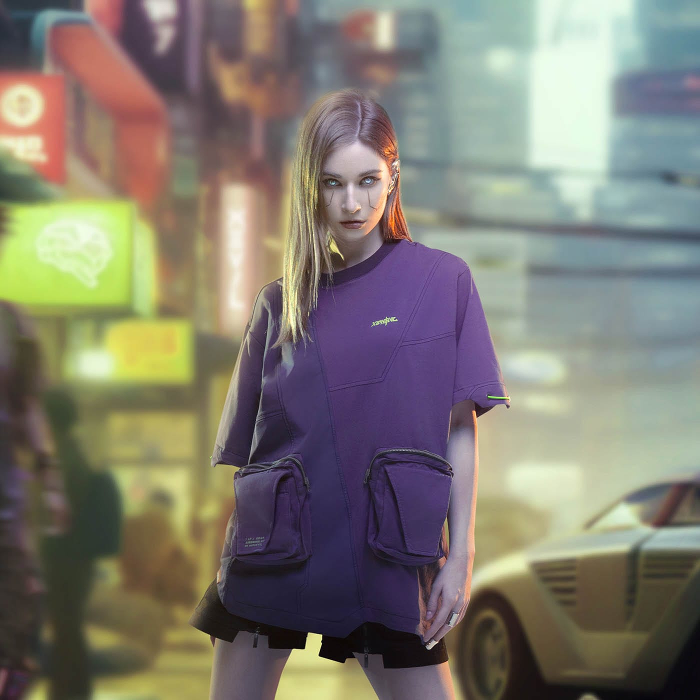 XIPHEVIL Asymmetrical Spliced Double-Pocket T-Shirt-T Shirt-XS-Free Shipping Leatheretro