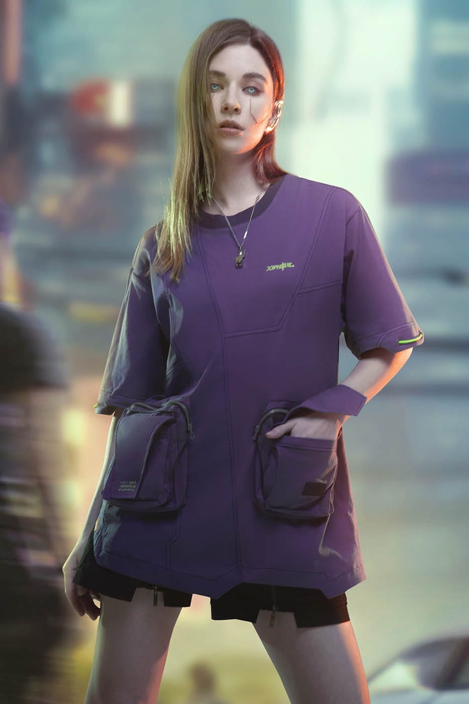 XIPHEVIL Asymmetrical Spliced Double-Pocket T-Shirt-T Shirt-XS-Free Shipping Leatheretro