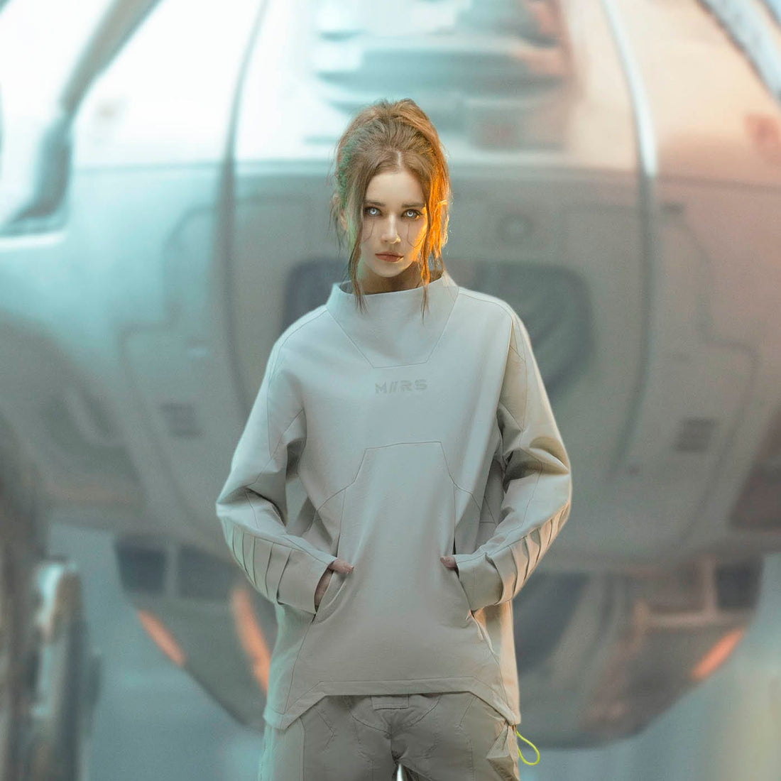 XIPHEVIL Space-Suit Deconstructed Pullover-L/S Tee-XS-Light Grey-Free Shipping Leatheretro
