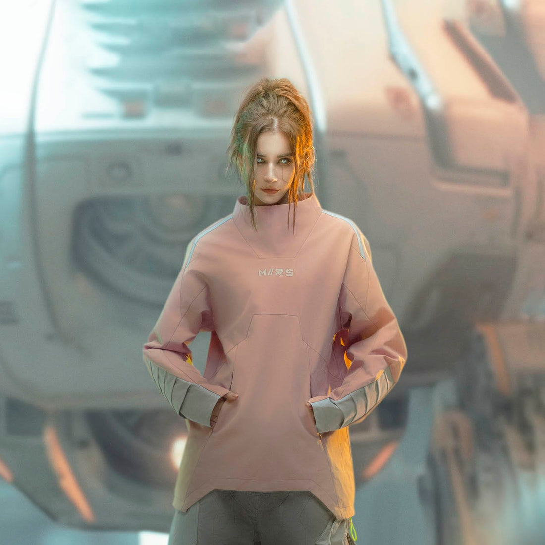 XIPHEVIL Space-Suit Deconstructed Pullover-L/S Tee-XS-Light Grey-Free Shipping Leatheretro