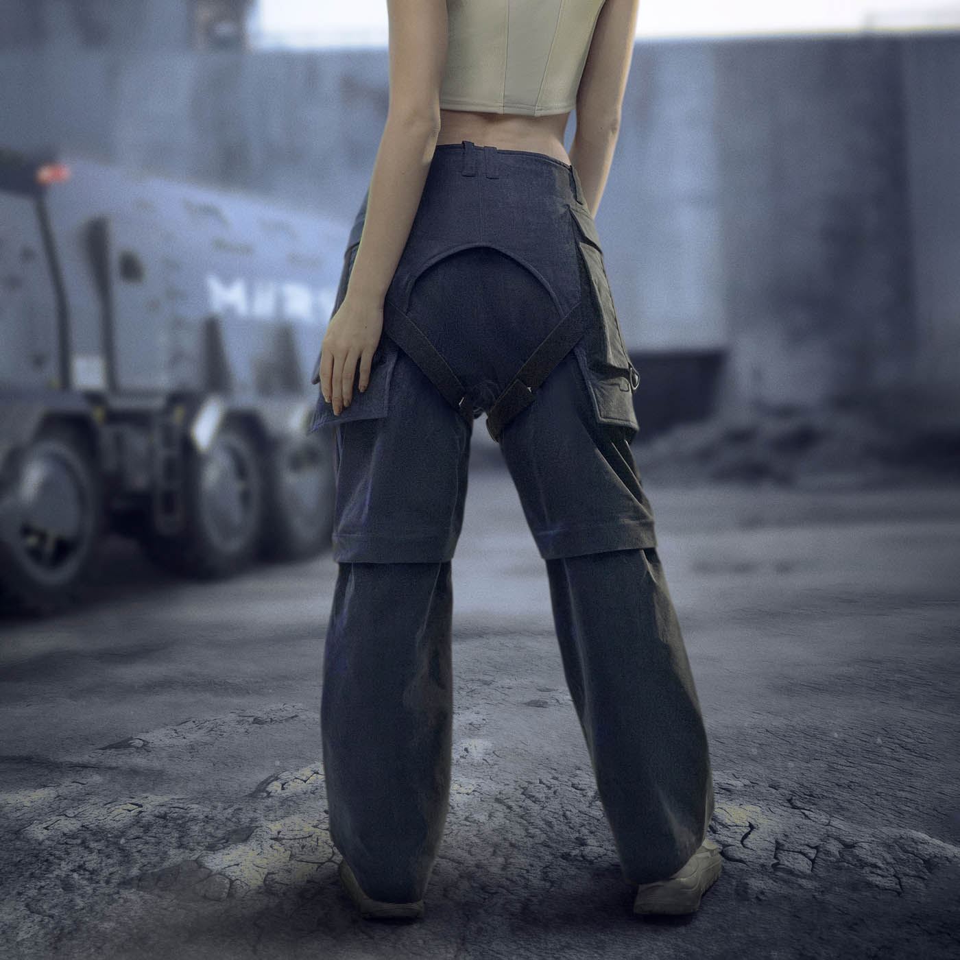 XIPHEVIL Detachable Lace-Up Multi-Pocket Bondage Pants-Pants-XS-Free Shipping Leatheretro