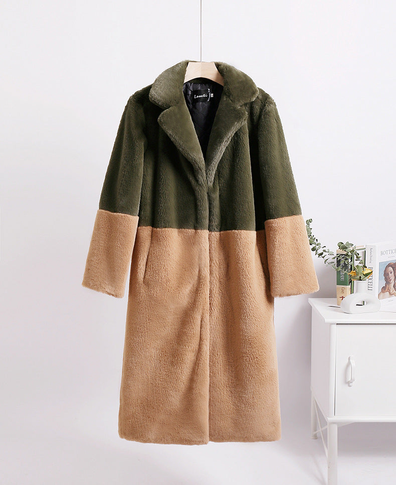 Fashion Winter Faux Fur Plus sizes Long Coats for Women-Outerwear-K-S-Free Shipping Leatheretro