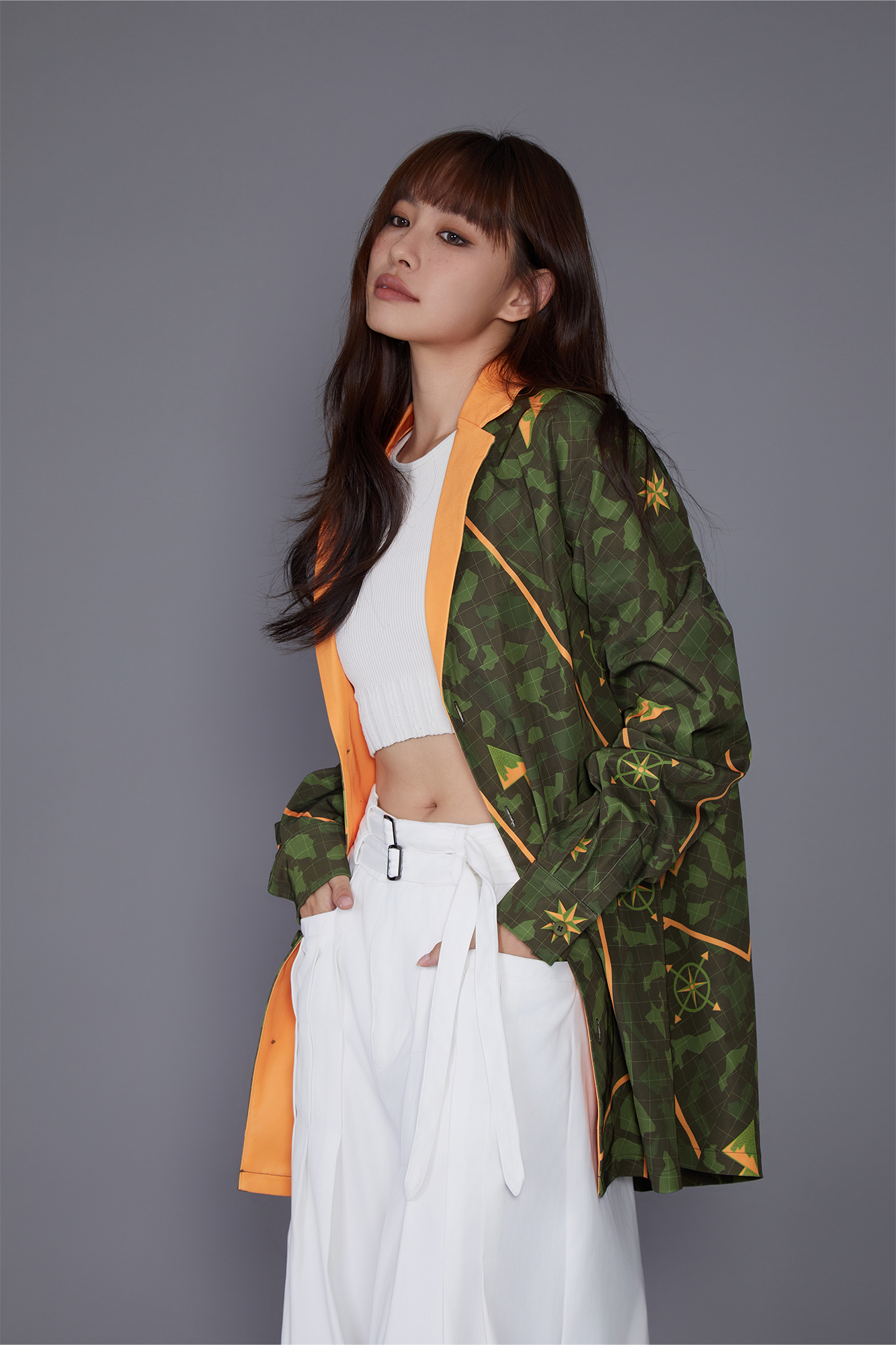 MASH UP ASIA Graphic Contrast Lapel Oversized Blazer-Jacket-M-Free Shipping Leatheretro