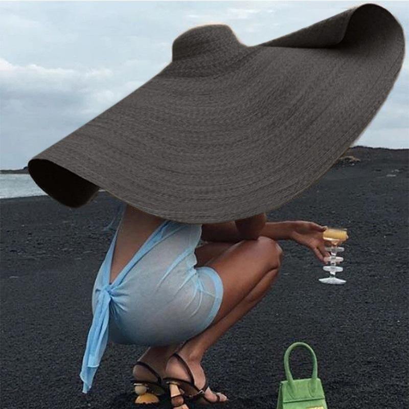 Women Summer Sun-proof Folded Beach Hats-Women Swimwear-1-M（56-58cm）-Free Shipping Leatheretro