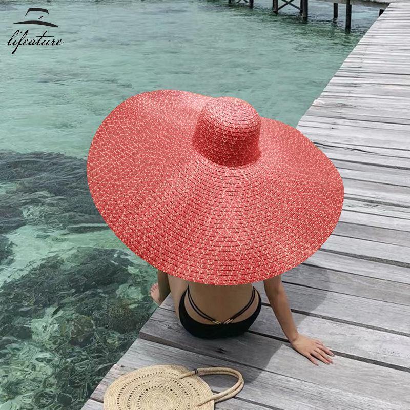 Women Summer Sun-proof Folded Beach Hats-Women Swimwear-1-M（56-58cm）-Free Shipping Leatheretro