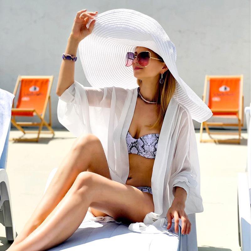 Women Summer Sun-proof Folded Beach Hats-Women Swimwear-1-M（56-58cm）-Free Shipping Leatheretro