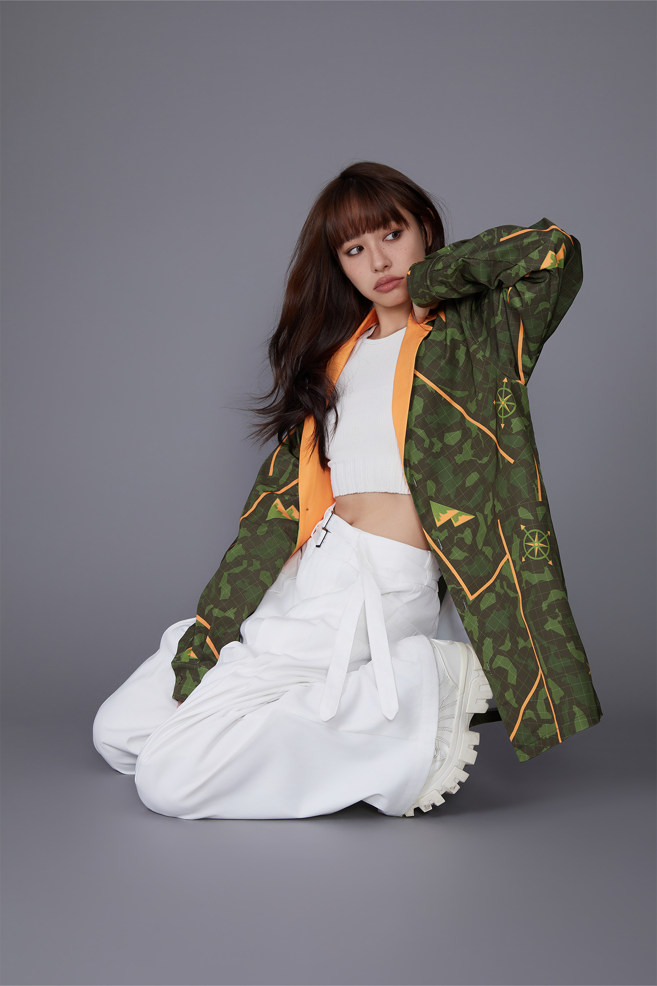 MASH UP ASIA Graphic Contrast Lapel Oversized Blazer-Jacket-M-Free Shipping Leatheretro
