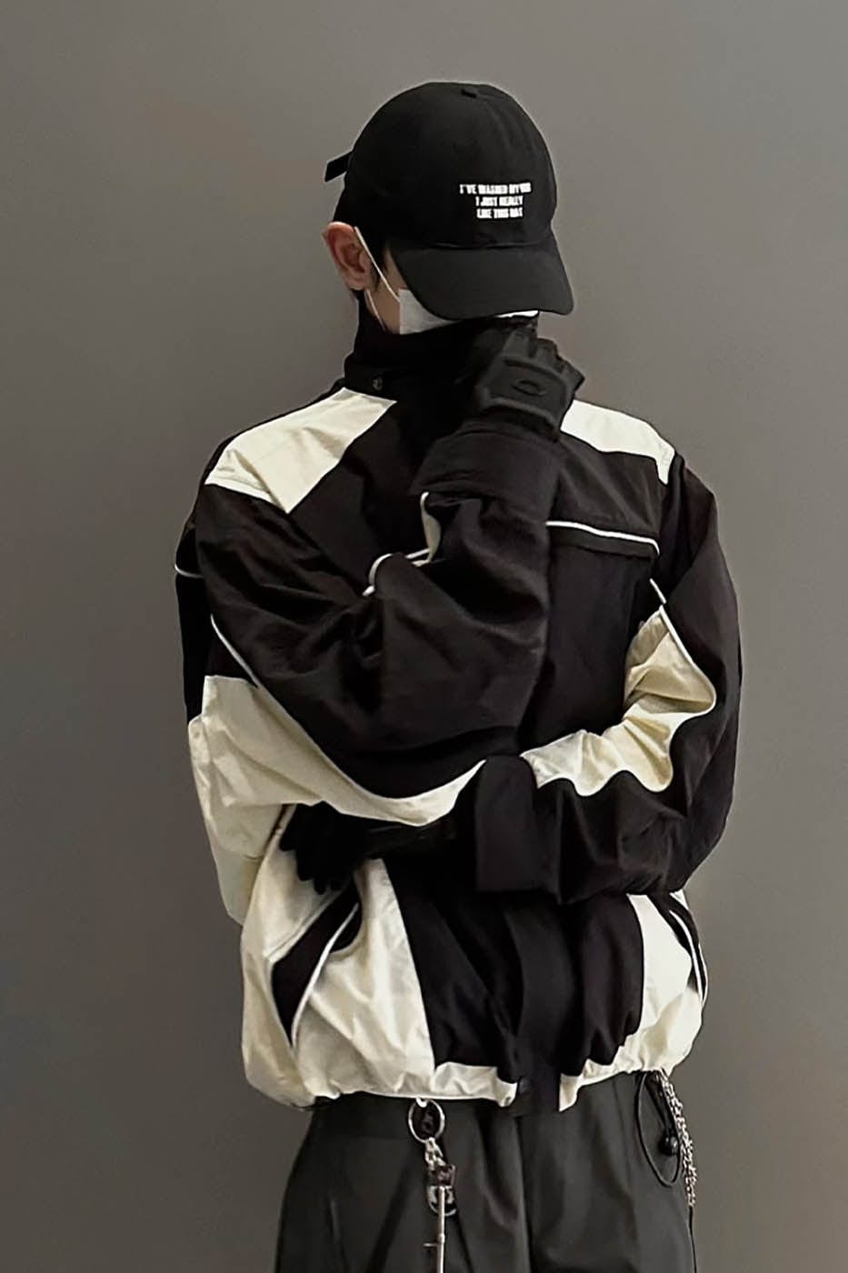 F2CE Deconstructed Detachable-Hood Color-Block Windbreaker-Jacket-S-No Fleece-Free Shipping Leatheretro