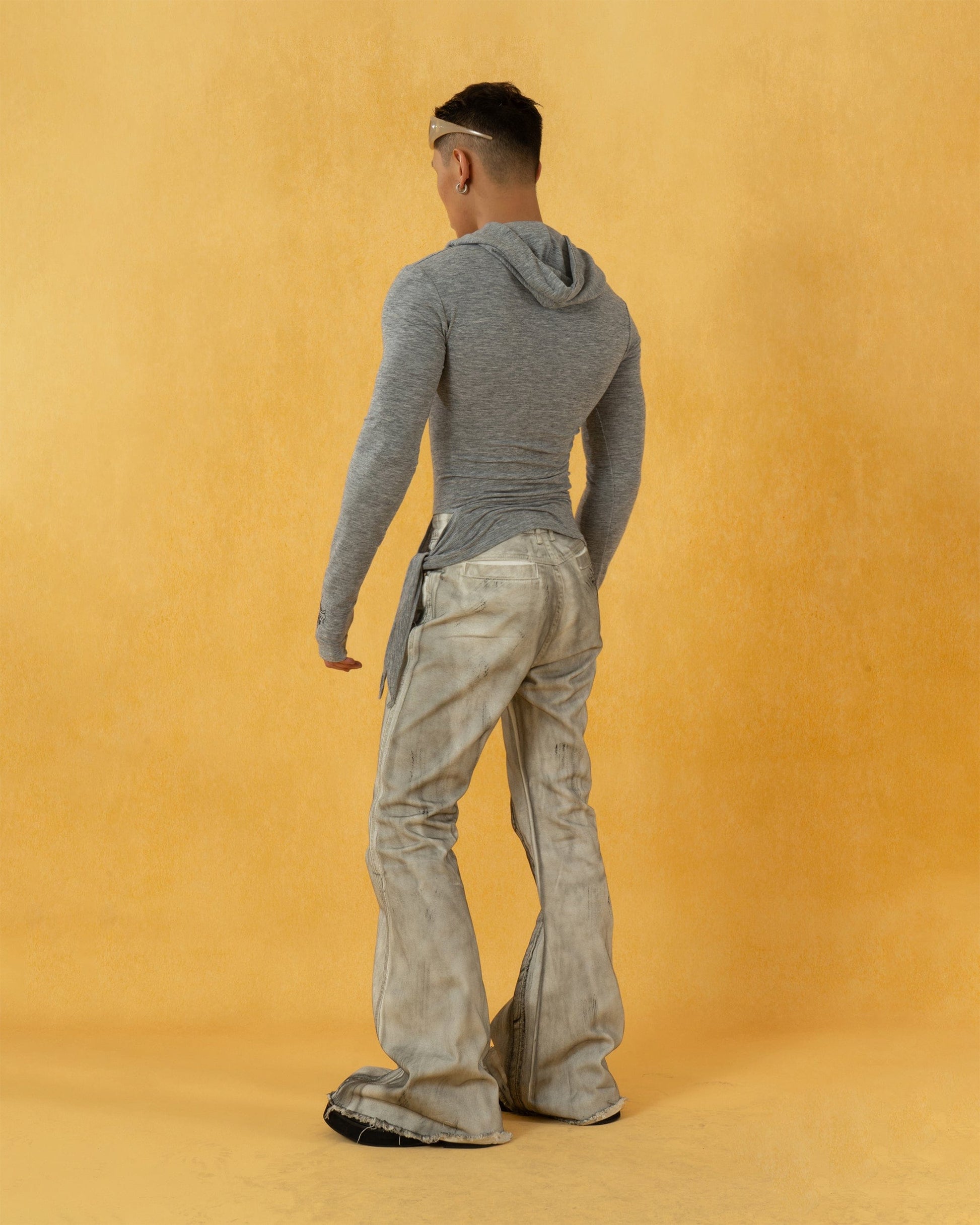 CLP Pleated Slim Fit Hoodie Long-Sleeve T-Shirt-L/S Tee-S-Free Shipping Leatheretro