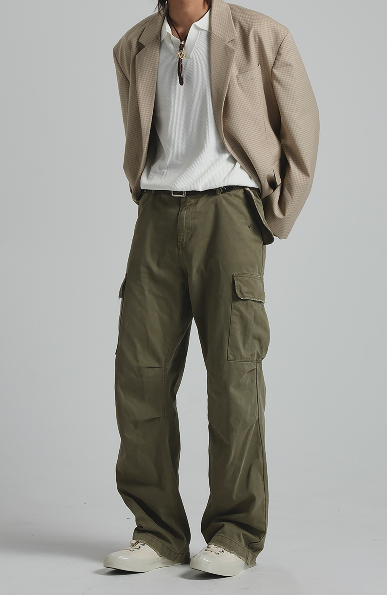NEIGBORL Straight-Leg Paneled Cargo Pants-Pants-S-Black-Free Shipping Leatheretro